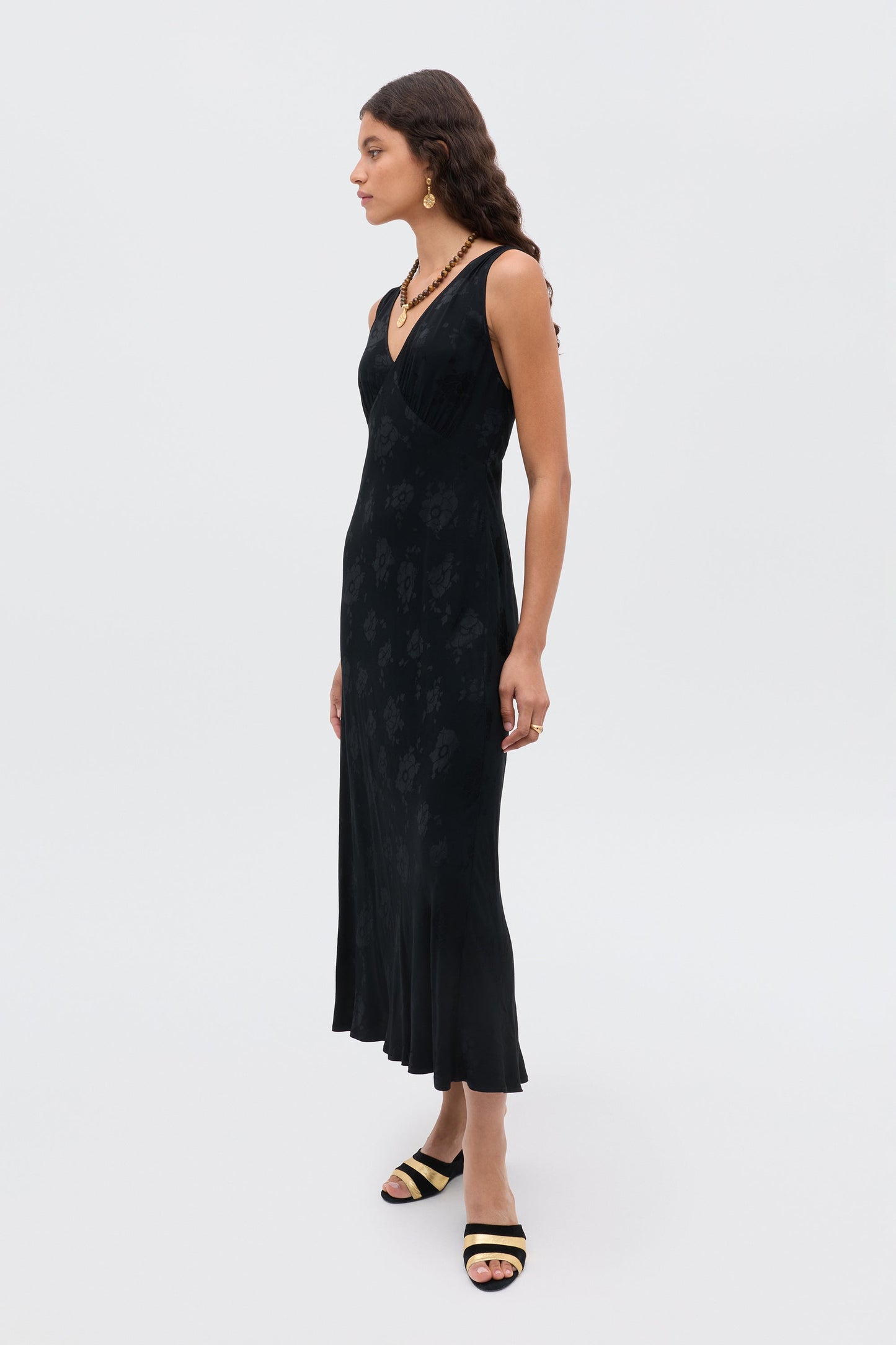Sandrine - Black Poppy Jacquard