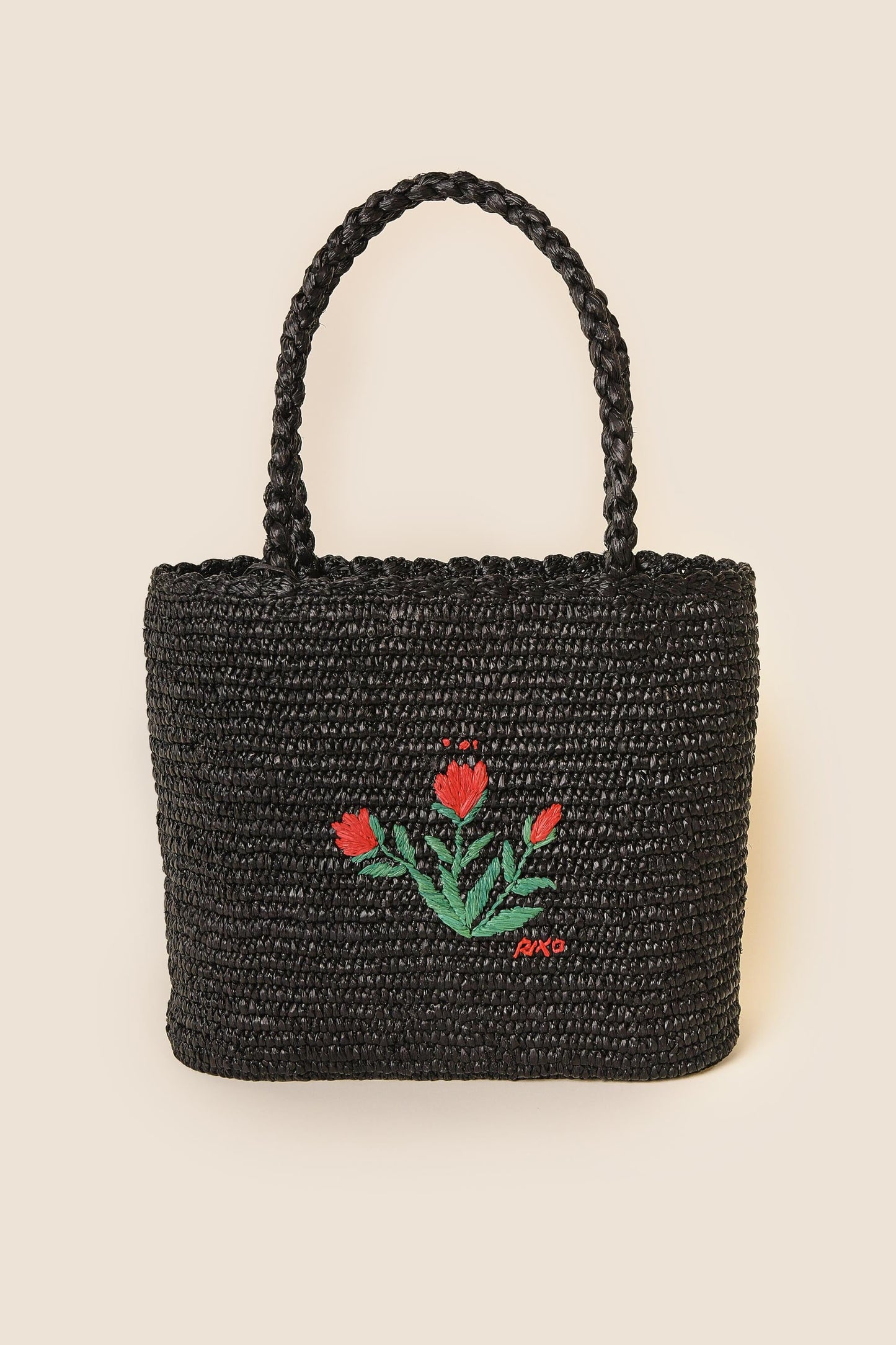 Nilani - Rose Floral Embroidery Black