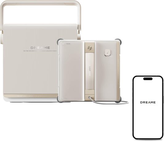 dreame C1 Station Fensterputzroboter, Rundum-Sicherheitskonzept, Mobile Station, automatischer Kabeleinzug, CornerClean-Technologie, Dual-Spray-Technologie, intelligente Planung des Reinigungswegs