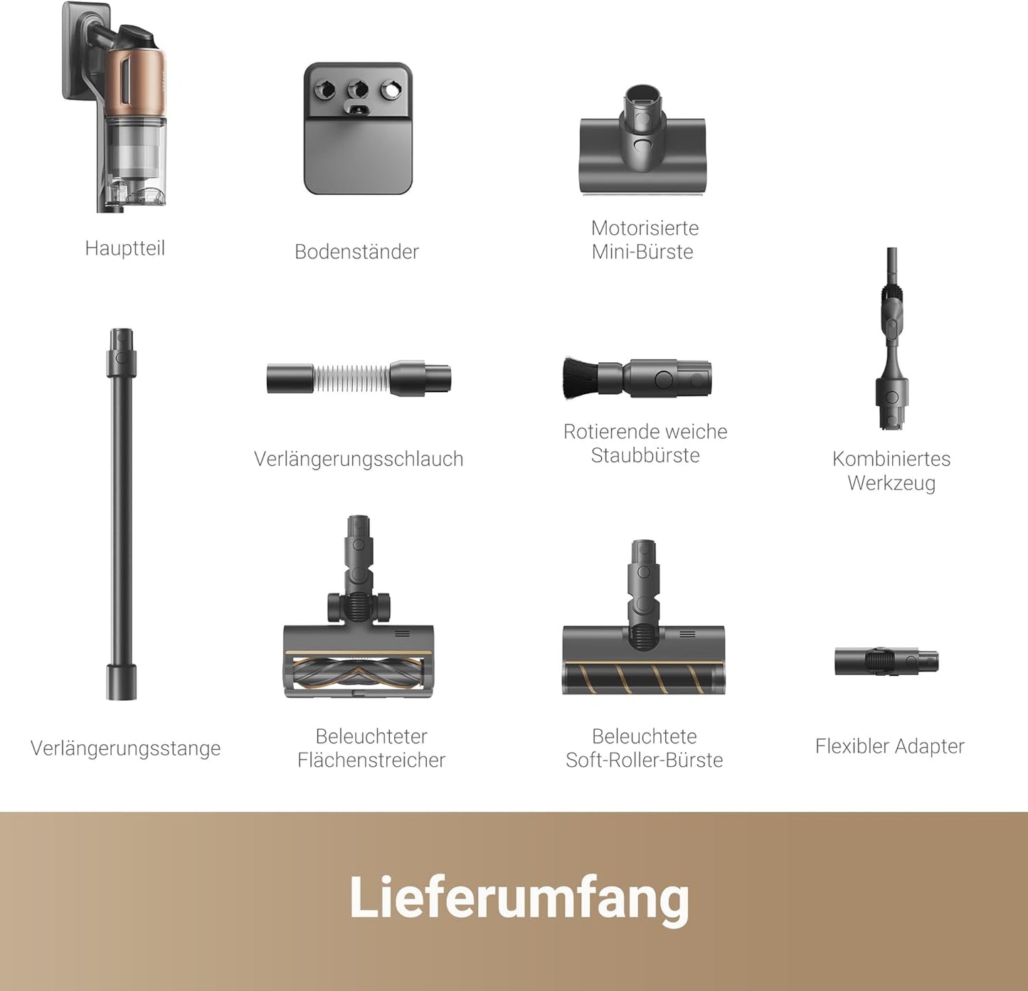 dreame Z30 Kabelloser Bodenstaubsauger, 310 AW Saugkraft, 90 min Max Reinigungszeit, Dust-Reveal-Technologie, Tierhaar-Entfernungswerkzeug, Multi-Flächen-Saugkraft, Schmutzerkennung