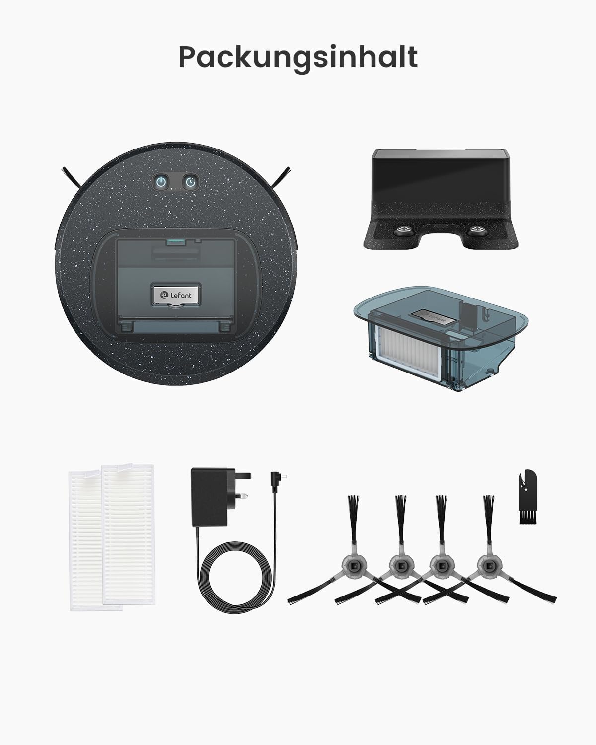 LEFANT M3 Gen2 Saugroboter mit Wischfunktion, 12000âŻPa Saugleistung, Automatische Staubentleerung, LiDAR Navigation, Teppicherkennung, Freemove 3.0 App & Sprachsteuerung, 8 Wochen Hands-Free Reinigung