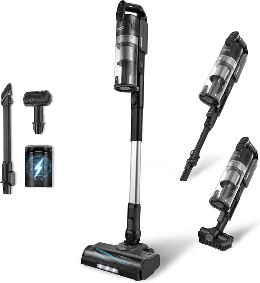 Levoit - Akku Staubsauger - Laufzeit für 100㎡ - Staubsauger Kabellos - Vacuum Cleaner - 99,99 Prozent HEPA-Filter - Selbststehend - Anti Tangle - Für Tierhaare/Teppich/Hartböden/Auto - LVAC-200 MAX