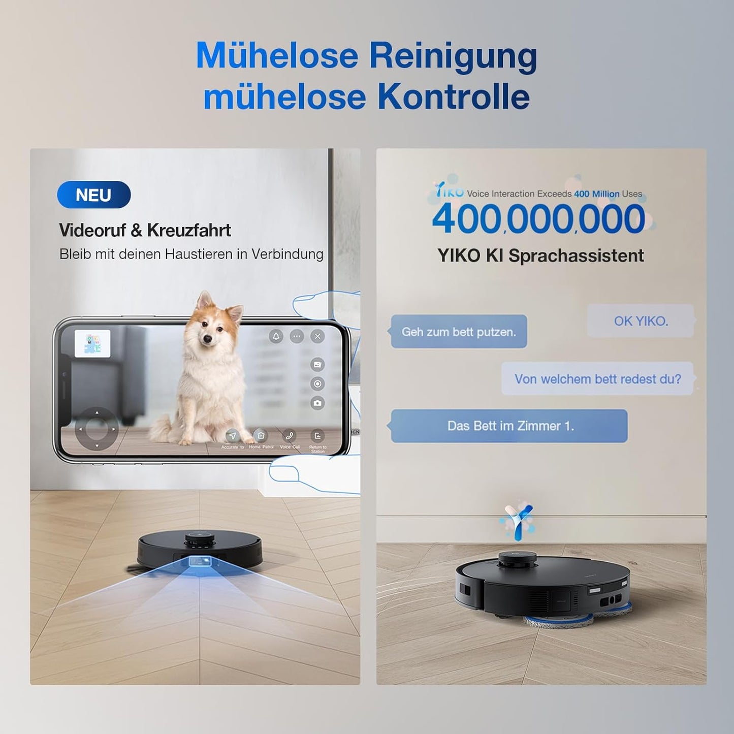 ECOVACS DEEBOT T30C Omni, Saugroboter mit Wischfunktion, 20.000 Pa, OZMO Turbo 2.0 Wischen, ZeroTangle 3.0 Anti-Verheddern, TruEdge 2.0 Kantenreinigung, All-in-One-Station, 75°C Moppwäsche, Schwarz