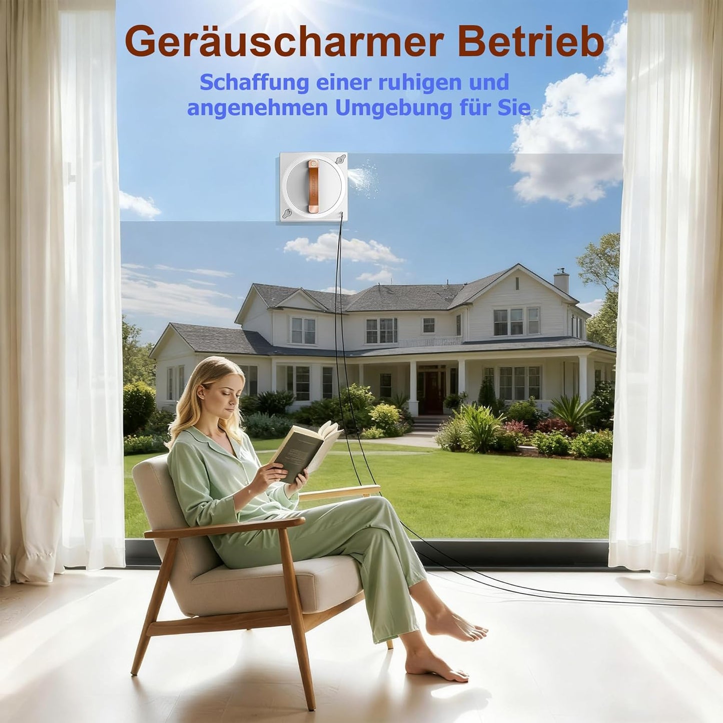 iDEEBO G500B Fensterputzroboter, Fensterroboter mit 2-Fach Sprühsystem, Auto Wegplanung, Fensterreiniger Roboter Elektrisch mit 100ML Tank für Innen- und Außenfenster