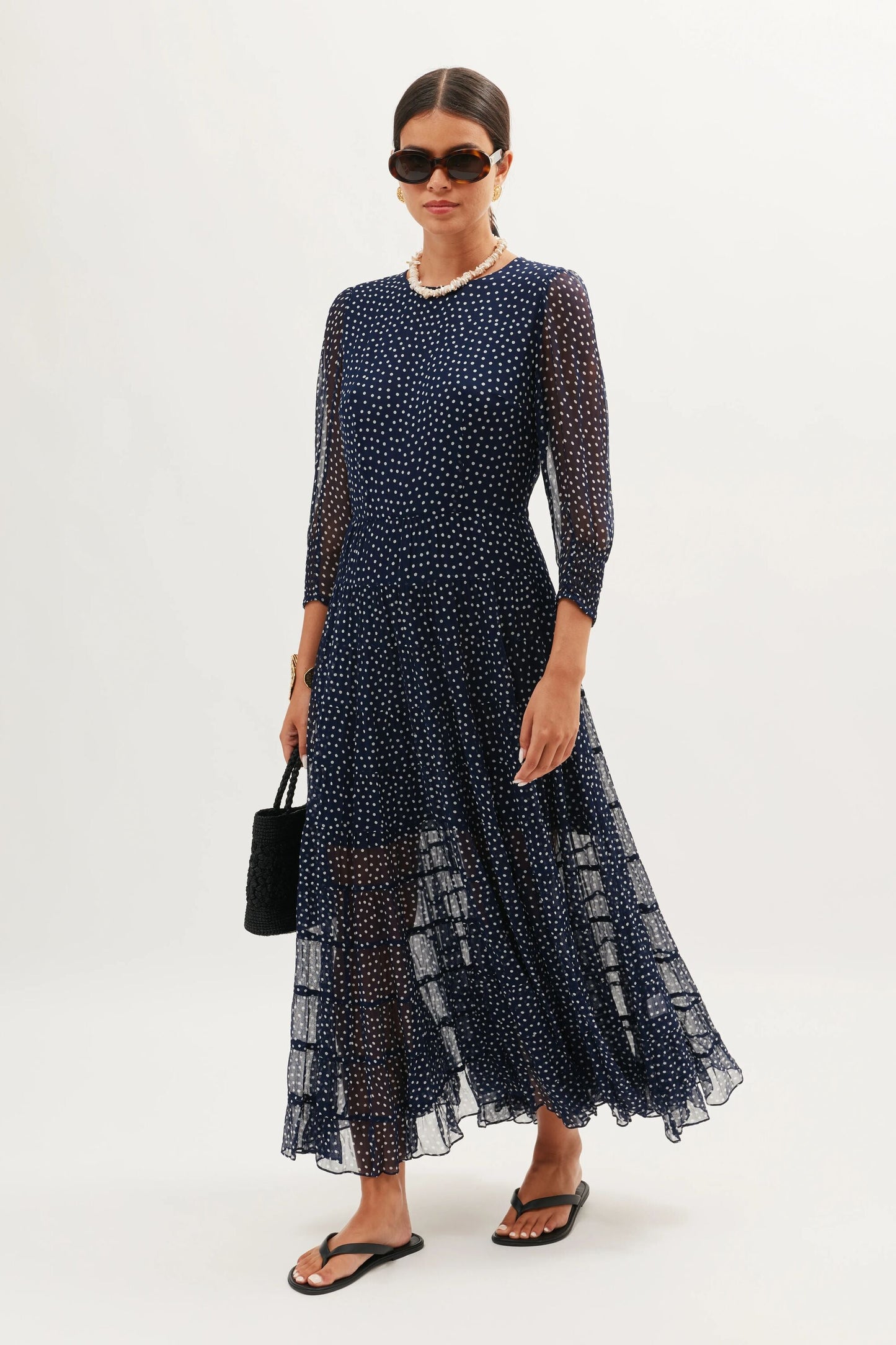 Kristen - Navy Polka Dot
