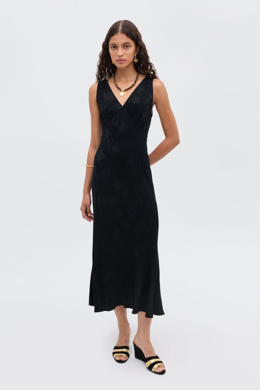 Sandrine - Black Poppy Jacquard