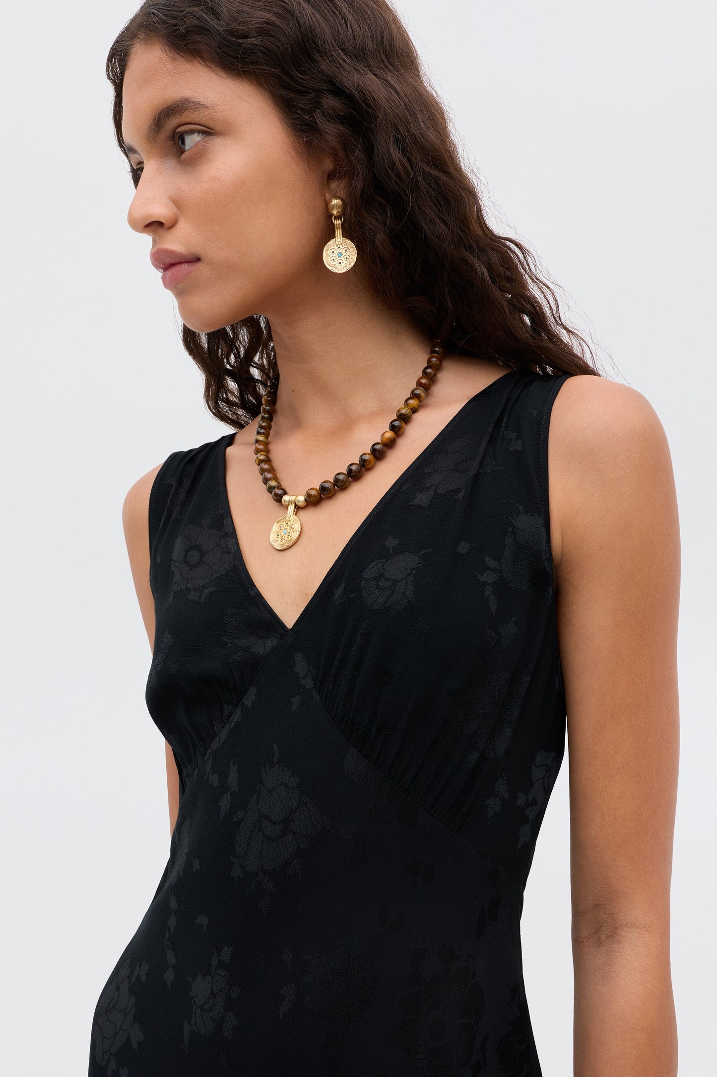 Sandrine - Black Poppy Jacquard