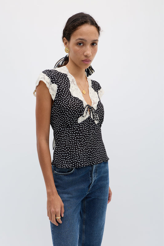 Elaine  -  Mini Polka Dot Black