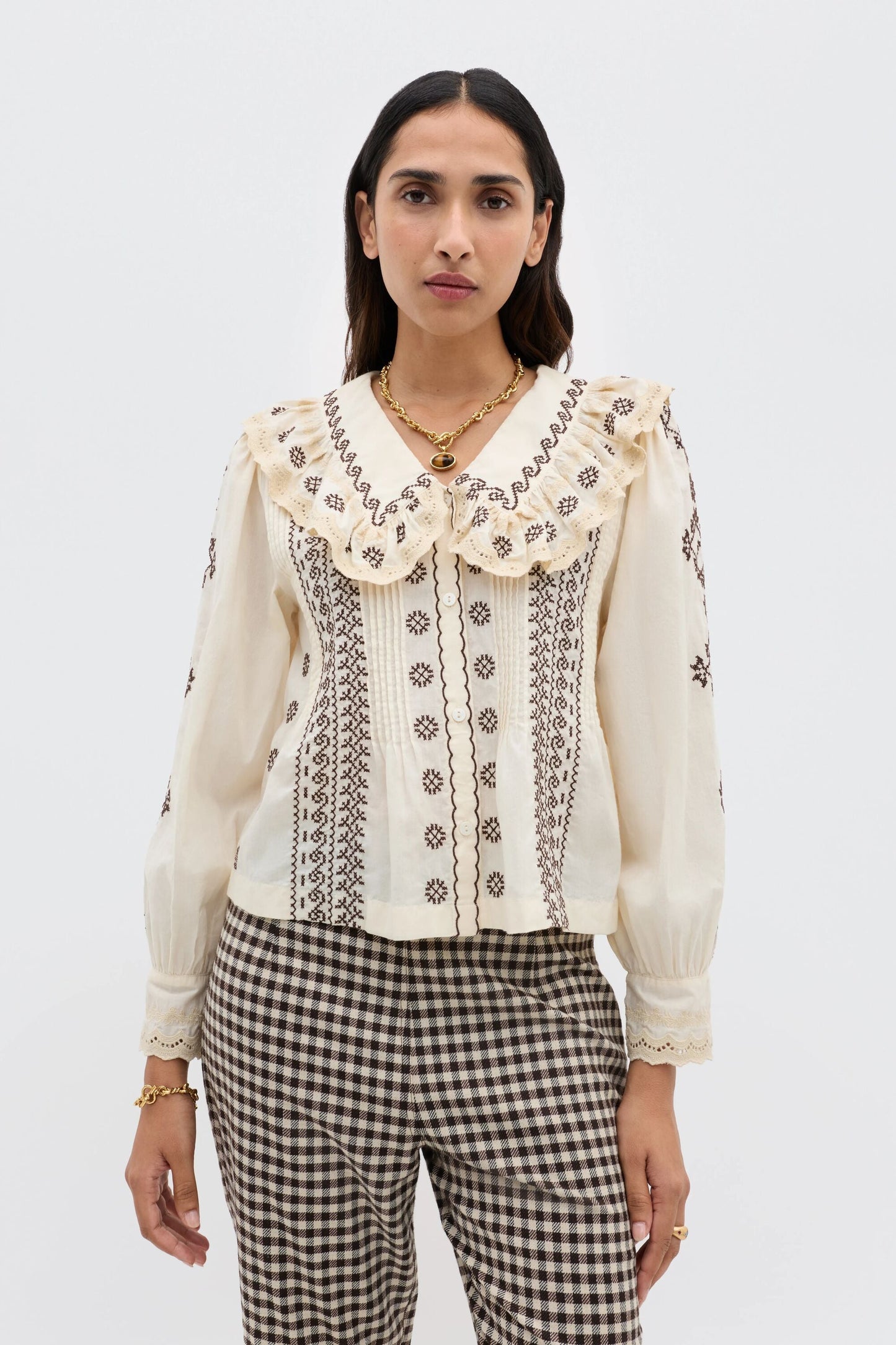 Percy  -  Mila Embroidery Brown