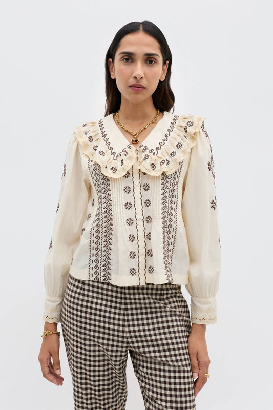 Percy  -  Mila Embroidery Brown