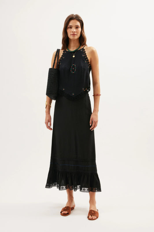 Ayanna  -  Rose Trail Embroidery Black