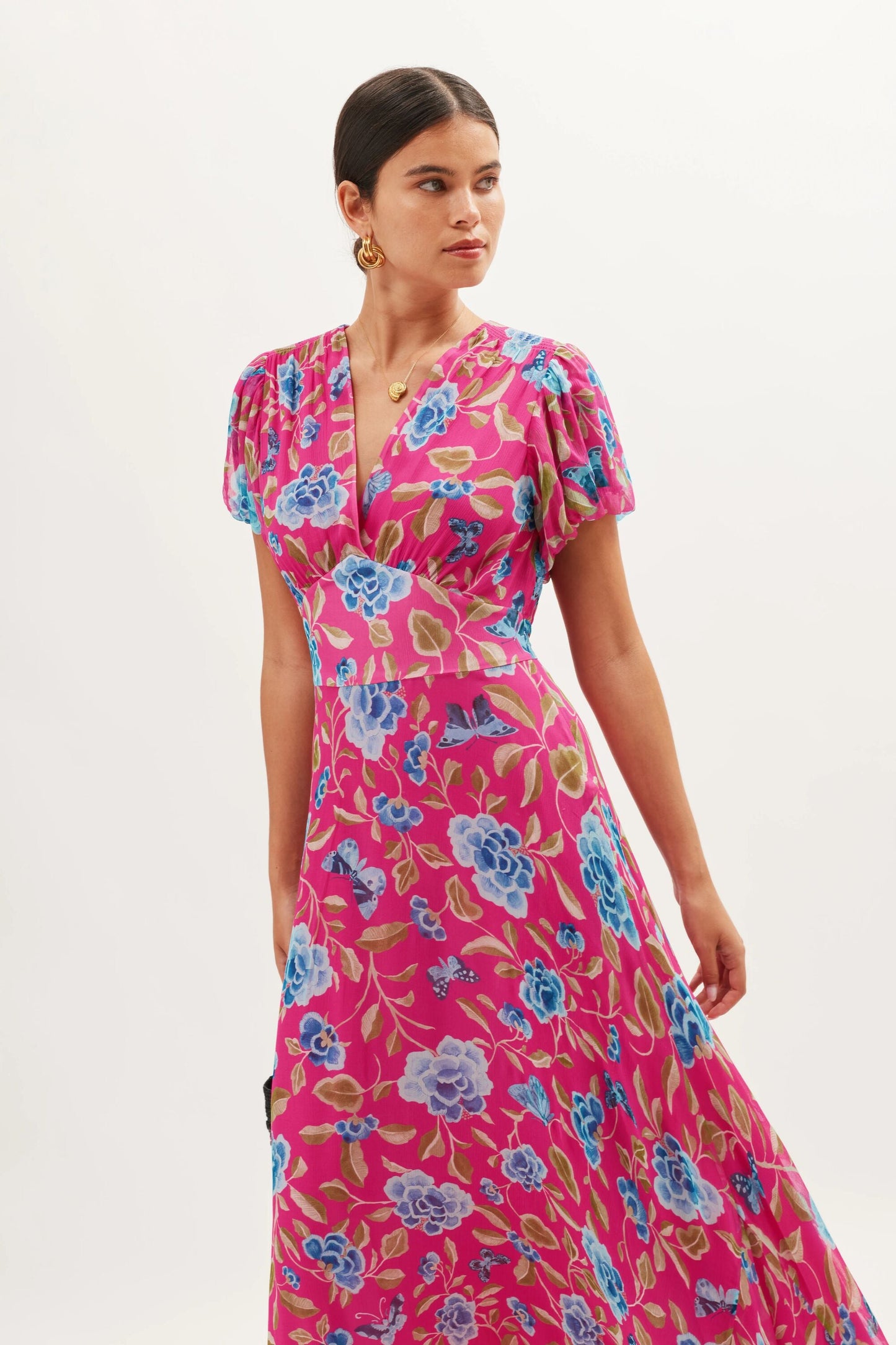 Corrine  -  Butterfly Floral Magenta