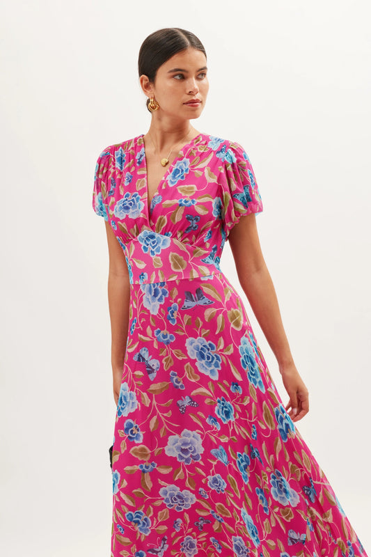 Corrine  -  Butterfly Floral Magenta