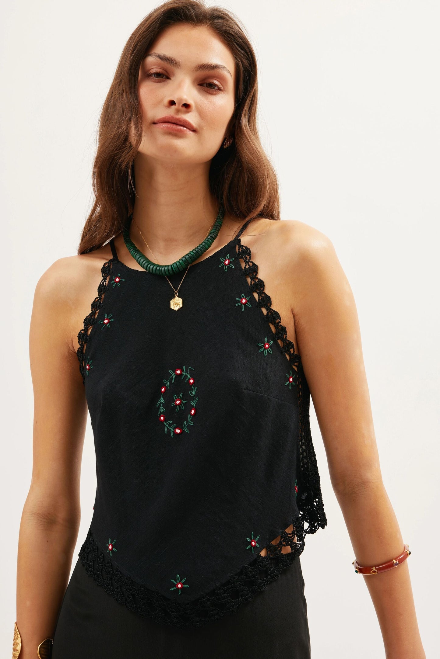 Ayanna  -  Rose Trail Embroidery Black
