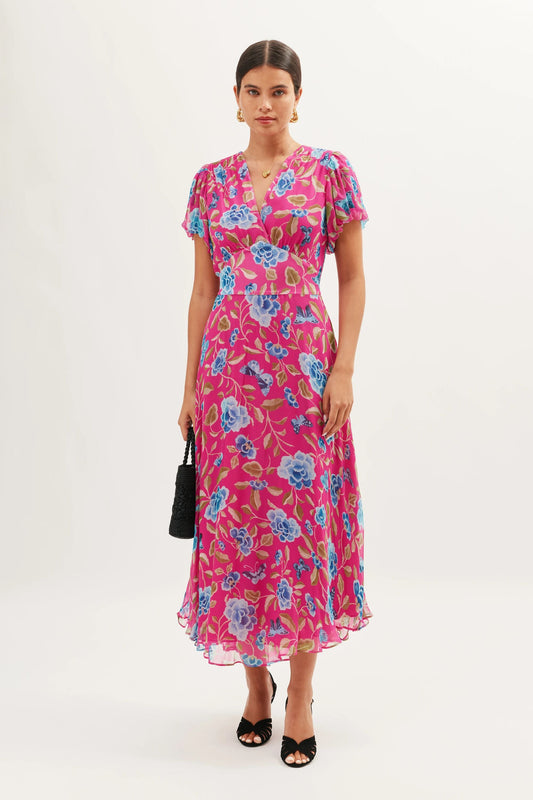 Corrine  -  Butterfly Floral Magenta