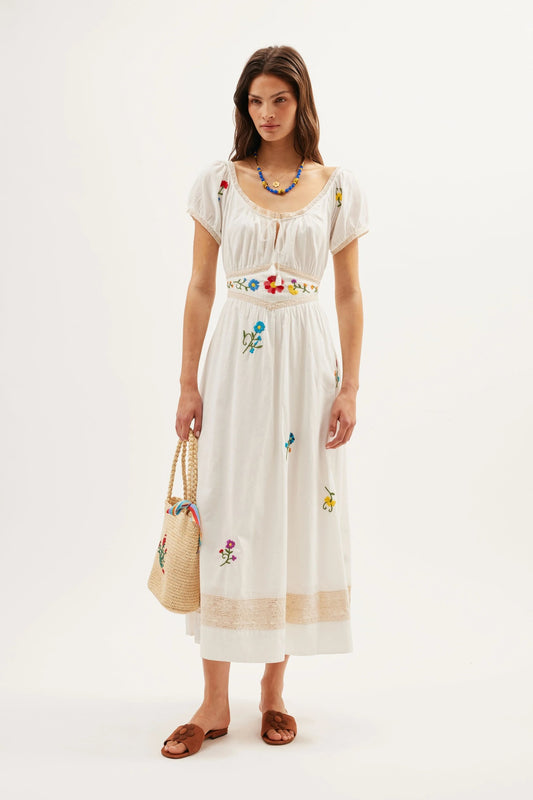 Alani  -  Ombre Floral Embroidery Ivory