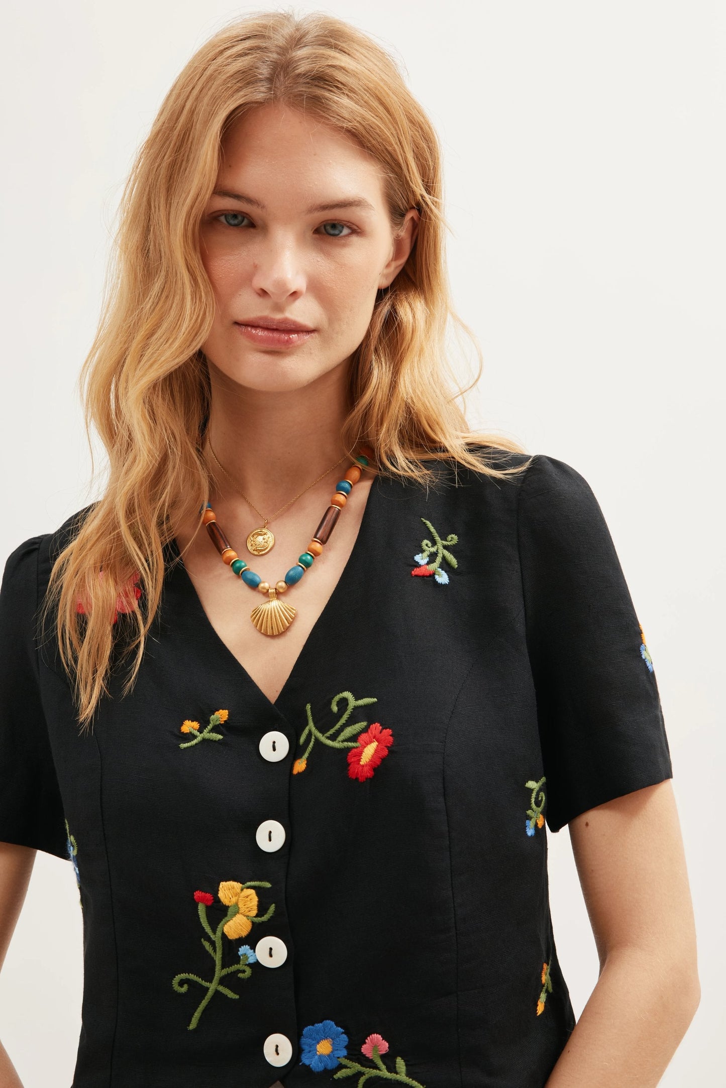 Immie  -  Spring Bud Embroidery Black