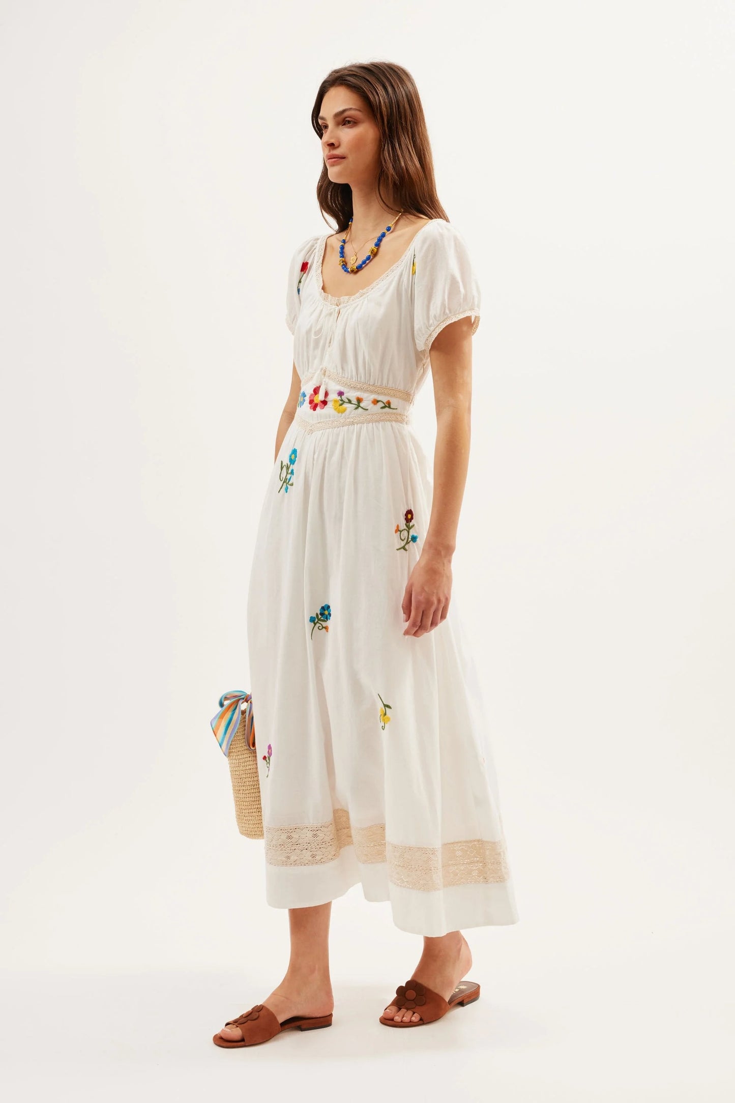 Alani  -  Ombre Floral Embroidery Ivory