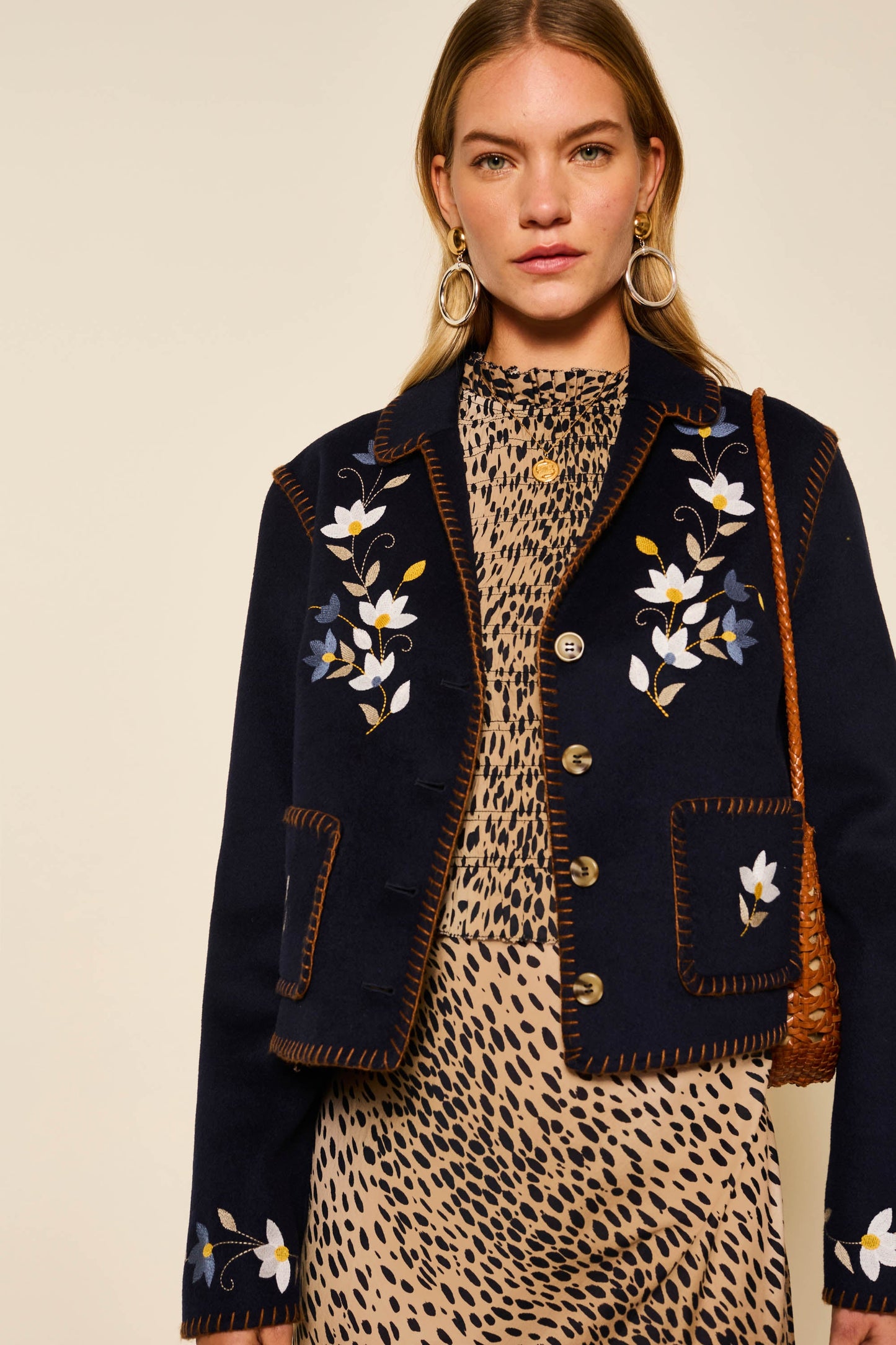 Sunday - Petal Embroidery Navy