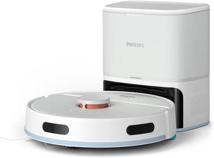 Philips Homerun Serie 2000: 2-in-1 Saug- und Wischroboter, 130 Minuten Laufzeit, Lasernavigation, Teppichboost, Absaugstation, App-gesteuert, Arktikweiß (XU2100/20)