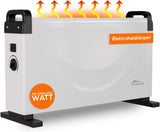 Tronitechnik® Elektroheizer Konvektor Heizgerät Heizkörper mit 3 Leistungsstufen 750/1250/2000 Watt, mobil mit Tragegriff, Timer und Thermostatsteuerung, Überhitzungsschutz, freistehend, weiß
