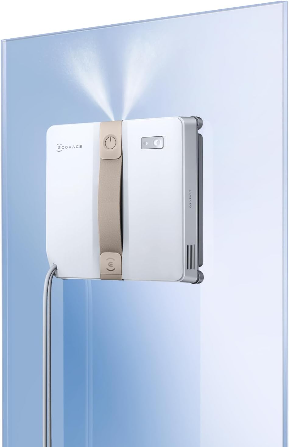 ECOVACS WINBOT W2 Omni Fensterputzroboter mit 6-in-1 Multifunktionsstation, integrierter 4500mAh Akku, Kantenreinigungsmodus, Weitwinkel-Sprühzerstäubungstechnologie, White