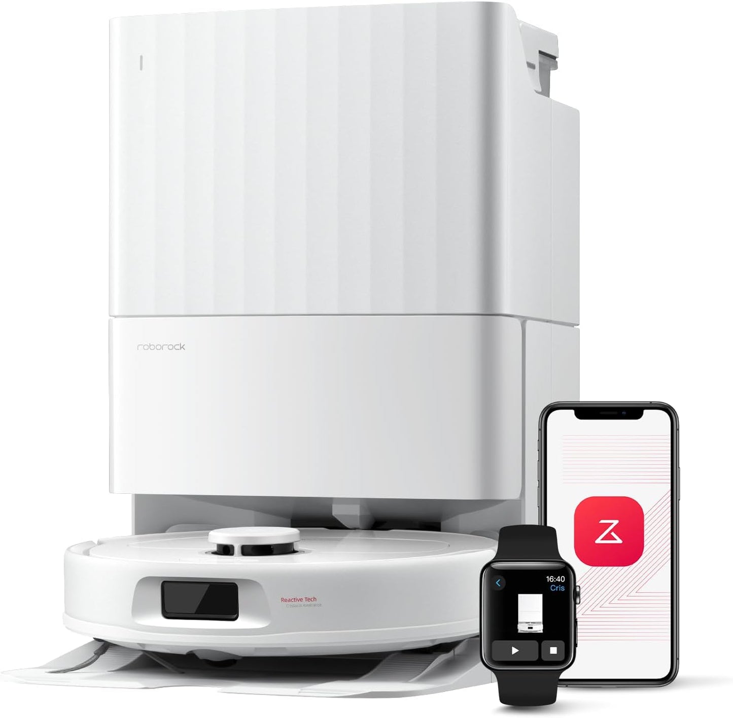 roborock Qrevo Serie Saugroboter mit Wischfunktion, 8000Pa Saugkraft(verbessert von Qrevo S), Anti-Verfilzungs-Seitenbürste, Hindernisvermeidung, LiDAR-Navigation, All-in-One Dock, Weiß(QV 35A Set)