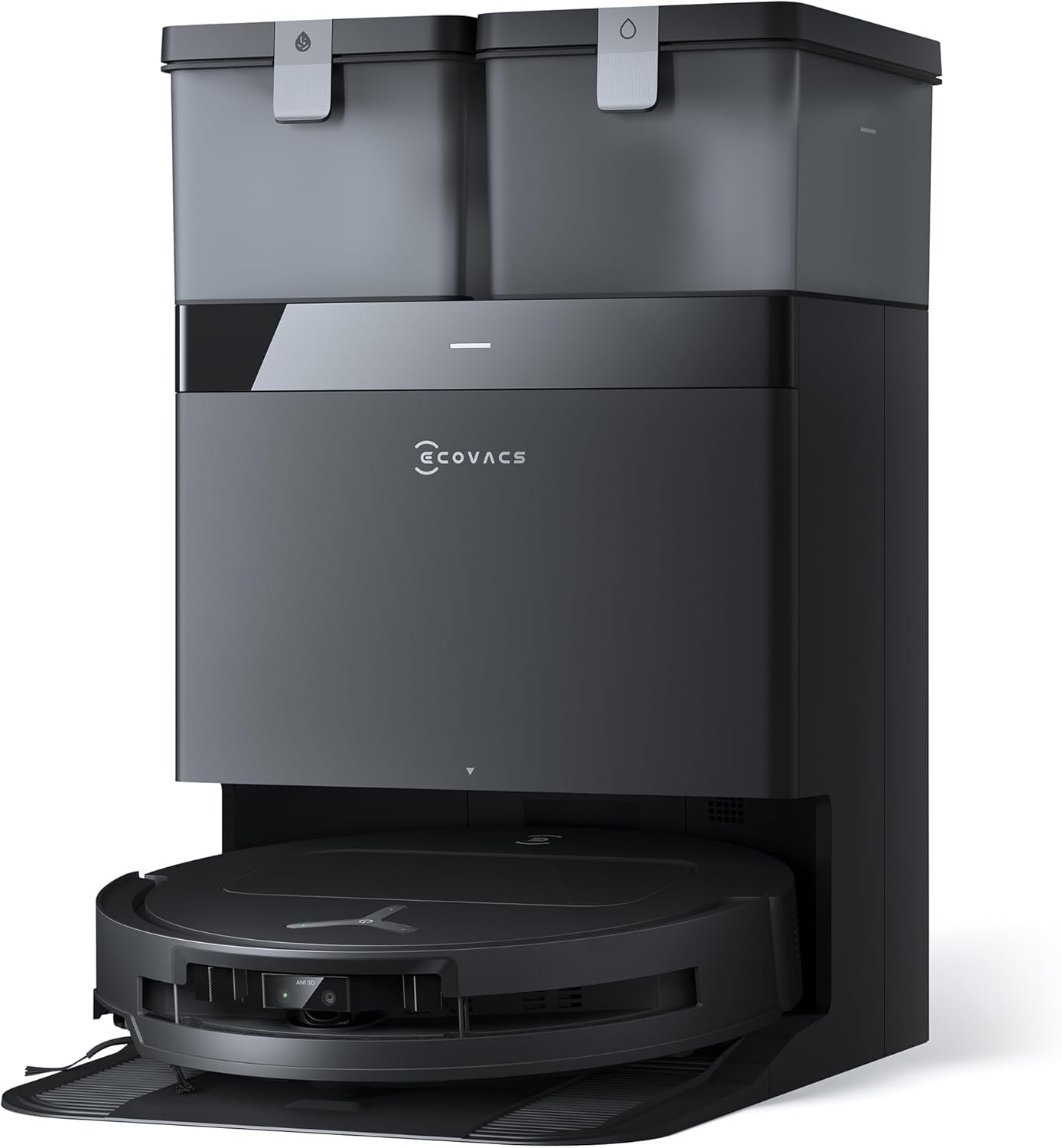 ECOVACS DEEBOT T50 Omni Saugroboter mit Wischfunktion,15.000 Pa, T30 Omni-Upgrade, Ausziehbare Seitenbürste und Mopp, ZeroTangle 2.0, Moppwäsche mit 75°C heißem Wasser, All-in-One Station