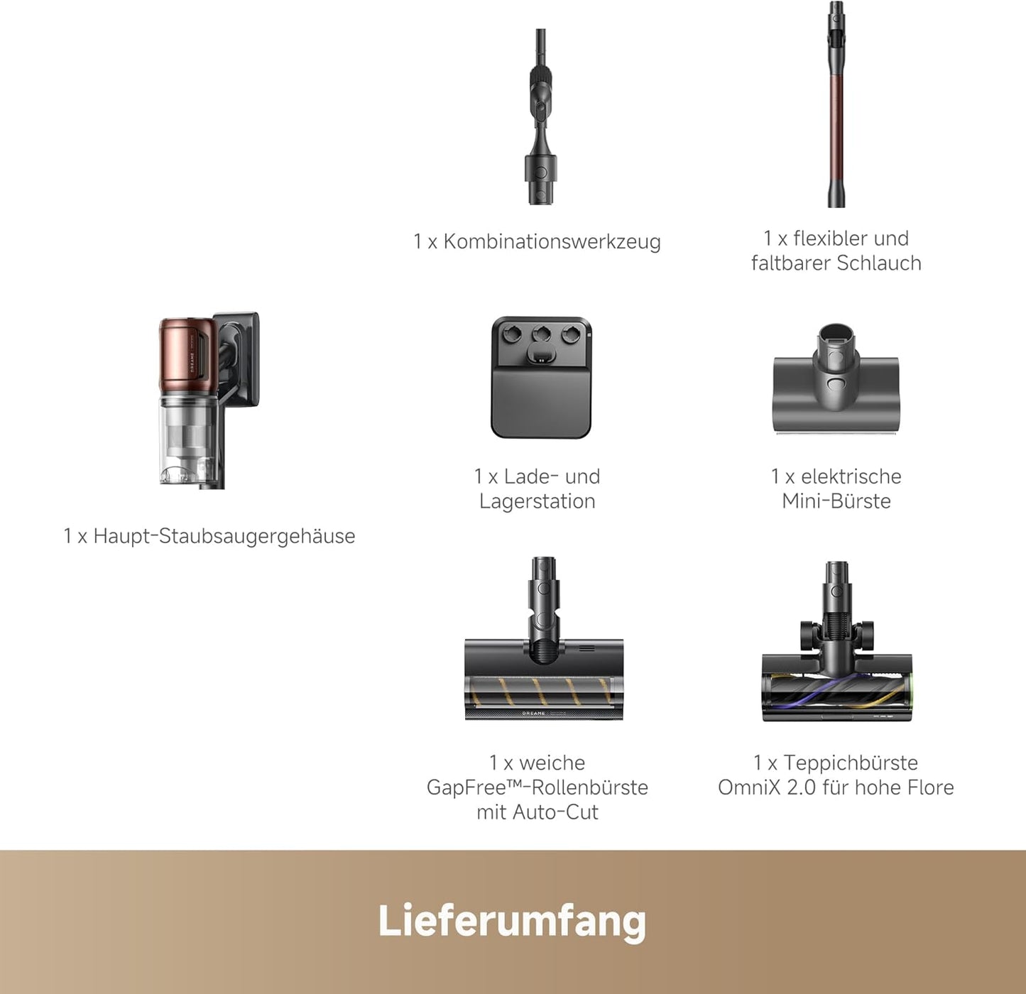 dreame V20 Pro-A Kabelloser Staubsauger, Kantenreinigung 0 mm, ohne Verheddern, für Hartböden und Teppiche, 210 AW Saugkraft, 90 Min. maximale Laufzeit, Filterung 99,99%, entfernt Tierhaare