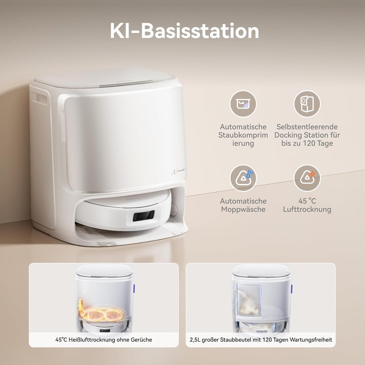 NARWAL Freo X Ultra Saugroboter mit Wischfunktion, Wischroboter Selbstreinigend mit 8.200 Pa Saugkraft, All-in-One-Station, Verwicklungsfrei, DirtSense, 3D-Strukturlicht, Staubaufbewahrung