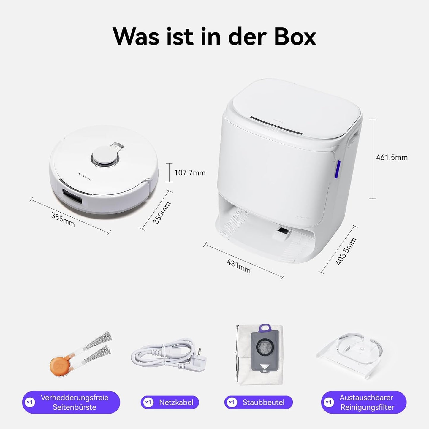 NARWAL Freo X Ultra Saugroboter mit Wischfunktion, Wischroboter Selbstreinigend mit 8.200 Pa Saugkraft, All-in-One-Station, Verwicklungsfrei, DirtSense, 3D-Strukturlicht, Staubaufbewahrung