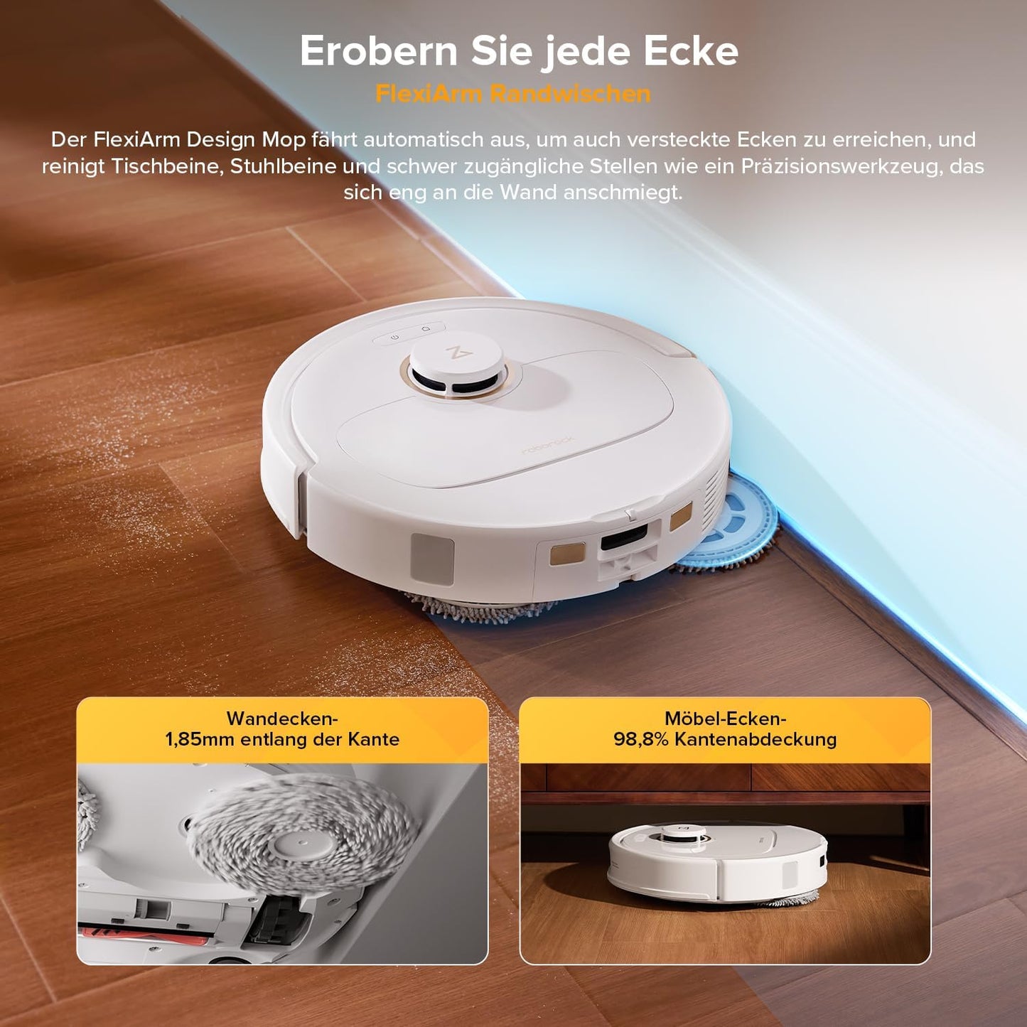 roborock Qrevo Serie Saugroboter mit Wischfunktion, 8000Pa Saugkraft(verbessert von Qrevo S), Anti-Verfilzungs-Seitenbürste, Hindernisvermeidung, LiDAR-Navigation, All-in-One Dock, Weiß(QV 35A Set)