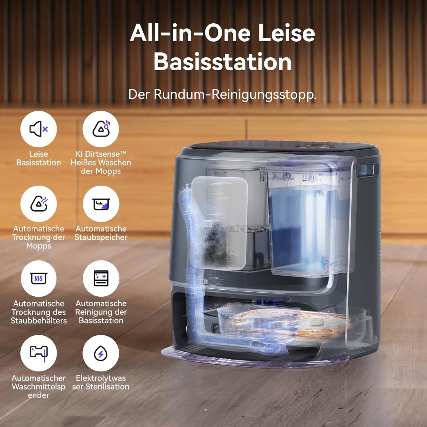 NARWAL Freo Z10 Ultra Saugroboter mit Wischfunktion, 18.000 Pa Saugleistung, dynamische Moppausdehnung, Tangle-Free System, intelligente Nass-Trocken-Reinigung, All-in-One-Basisstation