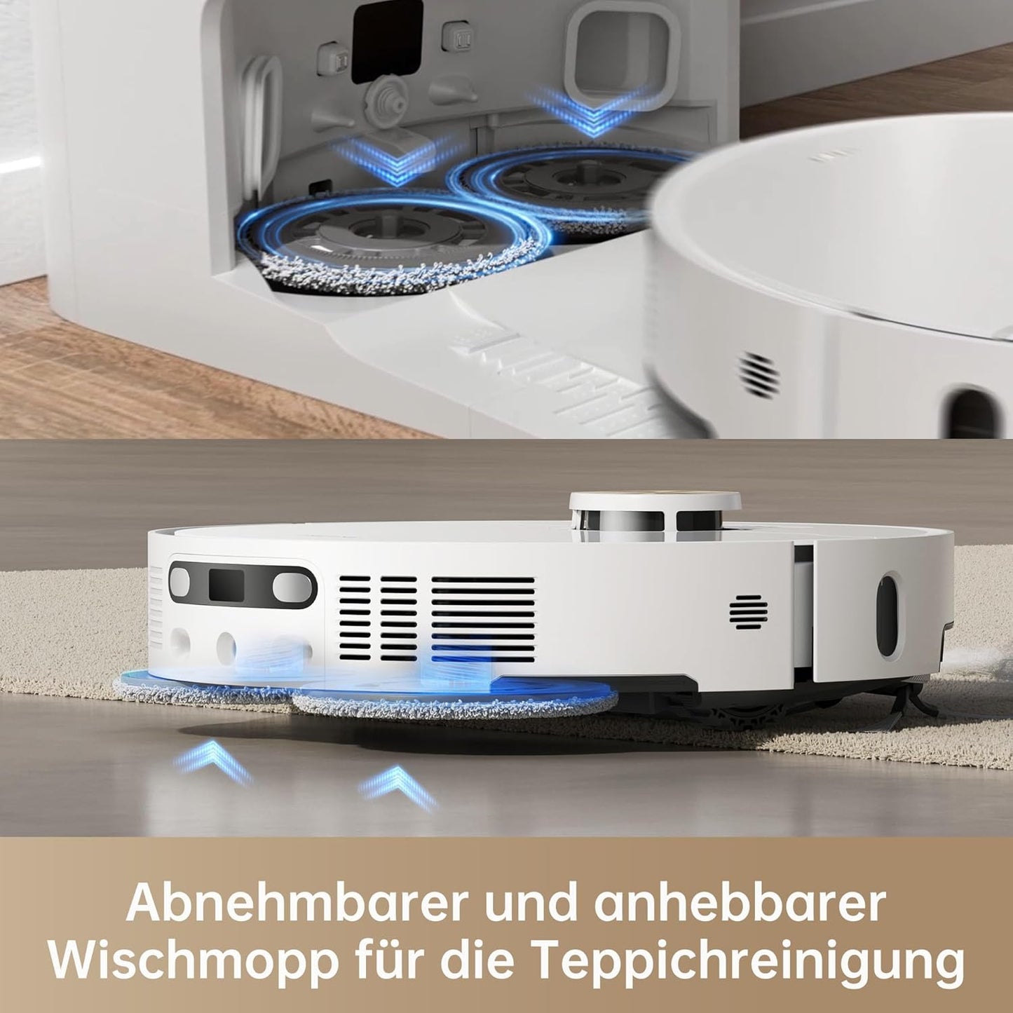 dreame X50 Ultra Complete Saugroboter mit Wischfunktion,20.000Pa Saugkraft,6 cm Hindernisfreiheit, mit Wischfunktion&Hebarem Wischmopp,KI-Hindernisvermeidung und 360° Navigation