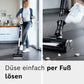 Bosch Akku-Staubsauger Unlimited 7 BSS711W, kabelloser Handstaubsauger, beutellos, Wechselakku, Knickrohr, Hygiene-Filter, 10 Jahre Motorgarantie, XXL-Polsterdüse, LED-Beleuchtung, Turbostufe, weiß
