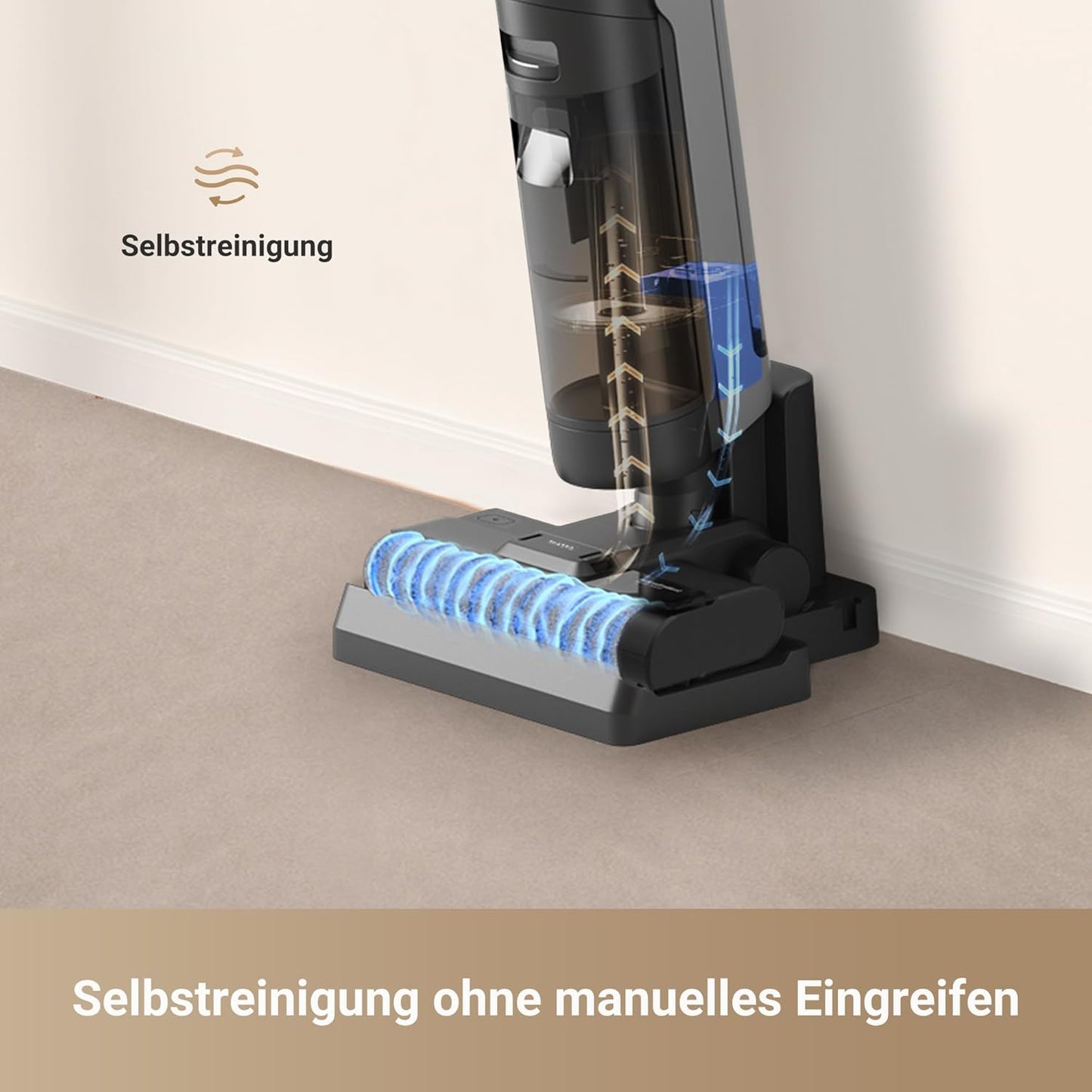 dreame H12 Pro Ultra Nass- und Trockensauger, Bürstenreinigung 60 °C, 30 Min. Heißlufttrocknung, Selbstreinigung mit festem Schaber, 16 kPa Saugkraft, Doppel-Kantenreinigung, intell. Erkenn. & Anpass