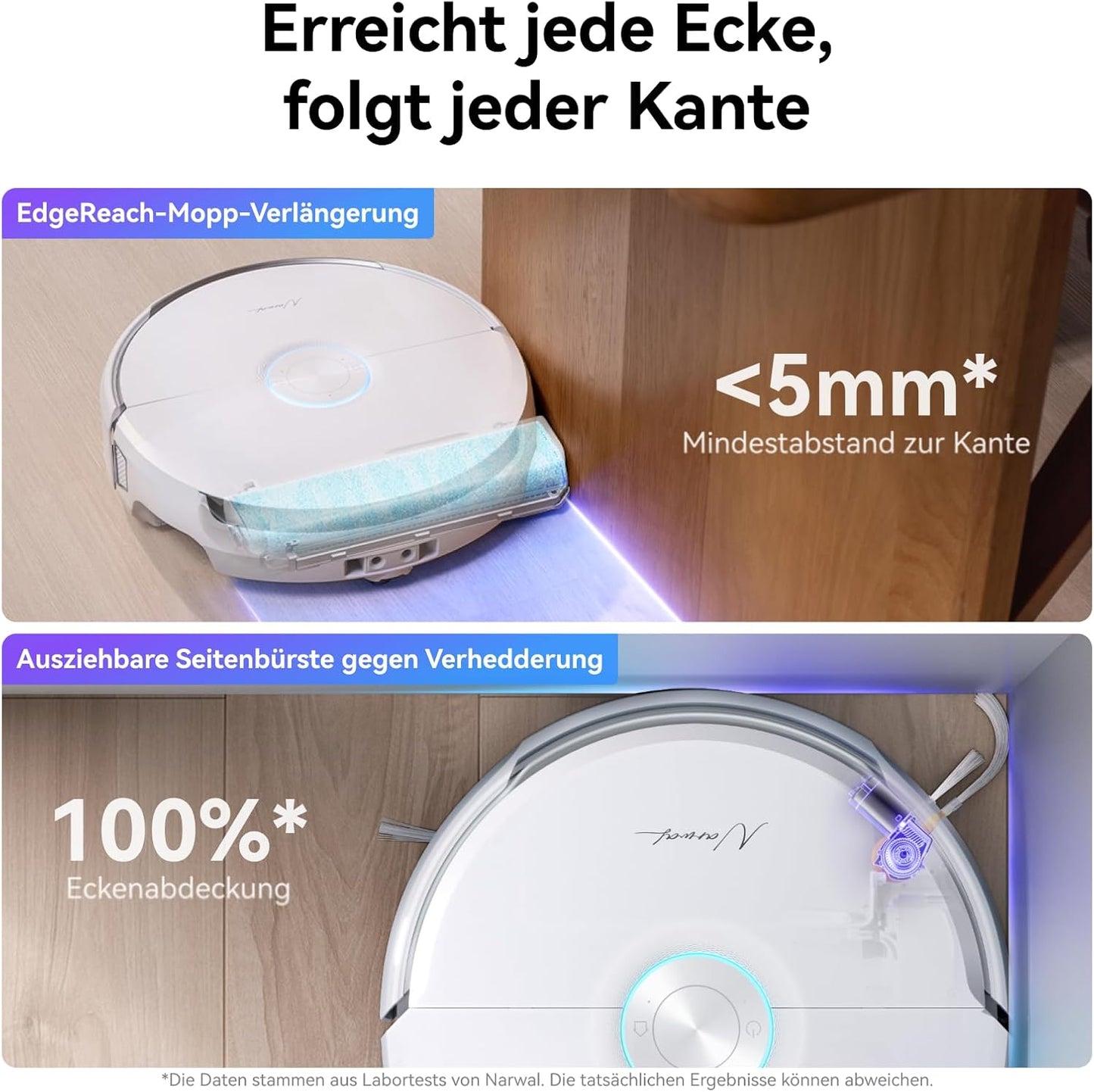 NARWAL Flow Saugroboter mit Wischfunktion, FlowWash-Moppsystem mit Echtzeit-Selbstreinigung, 22.000 Pa Wischroboter, Tierhaare DualFlow Tangle-Frei, 45-80°C Spülen und Heißlufttrocknung, Absaugstation