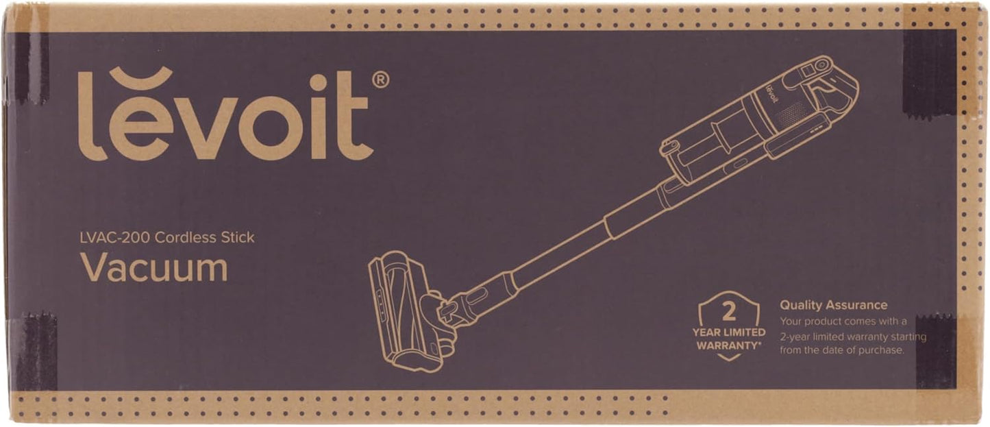 Levoit - Akku Staubsauger - Laufzeit für 75㎡ - Staubsauger Kabellos - 4-in-1 Vacuum Cleaner - 99,9 Prozent Filterleistung - Anti Tangle -Für Tierhaare/Teppiche/Hartböden/Auto - LVAC-200