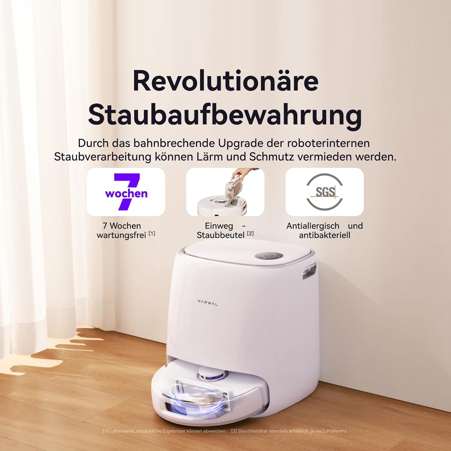 NARWAL Freo X Ultra Saugroboter mit Wischfunktion, Wischroboter Selbstreinigend mit 8.200 Pa Saugkraft, All-in-One-Station, Verwicklungsfrei, DirtSense, 3D-Strukturlicht, Staubaufbewahrung