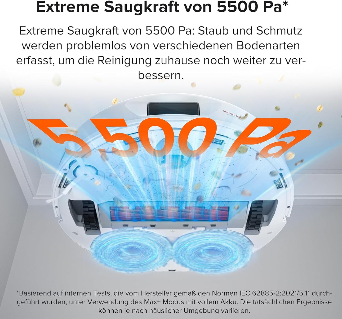 roborock Qrevo Serie Saugroboter mit Wischfunktion, 8000Pa Saugkraft(verbessert von Qrevo S), Anti-Verfilzungs-Seitenbürste, Hindernisvermeidung, LiDAR-Navigation, All-in-One Dock, Weiß(QV 35A Set)