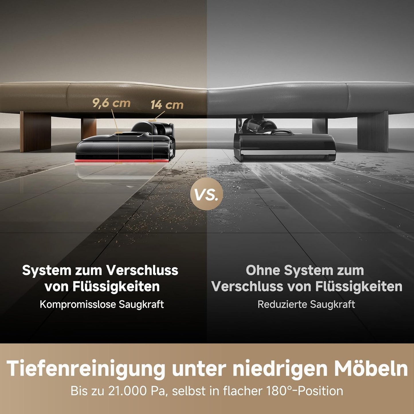 dreame H15 Mix 7-in-1 Nass- und Trockensauger, KI-Roboterarm, Kantenreinigung, 23.000 Pa Saugkraft, intelligente Dosierung, verhedderungsfrei, 100 °C Bürstenrein, 5 Min. 90 °C Trocknung, flach