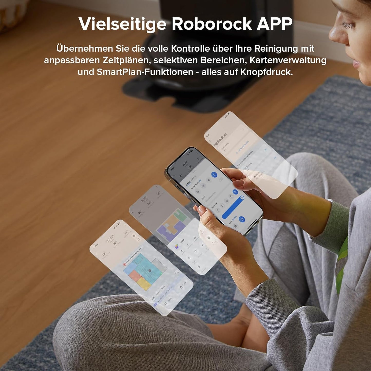 roborock Qrevo Serie Saugroboter mit Wischfunktion, 8000Pa Saugkraft(verbessert von Qrevo S), Anti-Verfilzungs-Seitenbürste, Hindernisvermeidung, LiDAR-Navigation, All-in-One Dock, Weiß(QV 35A Set)