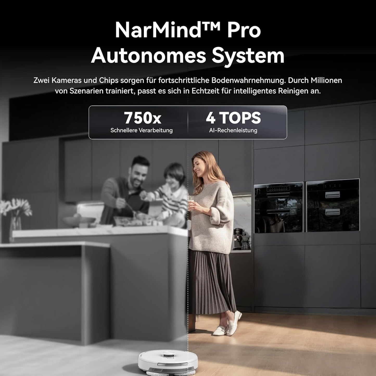 NARWAL Freo Z10 Ultra Saugroboter mit Wischfunktion, 18.000 Pa Saugleistung, dynamische Moppausdehnung, Tangle-Free System, intelligente Nass-Trocken-Reinigung, All-in-One-Basisstation