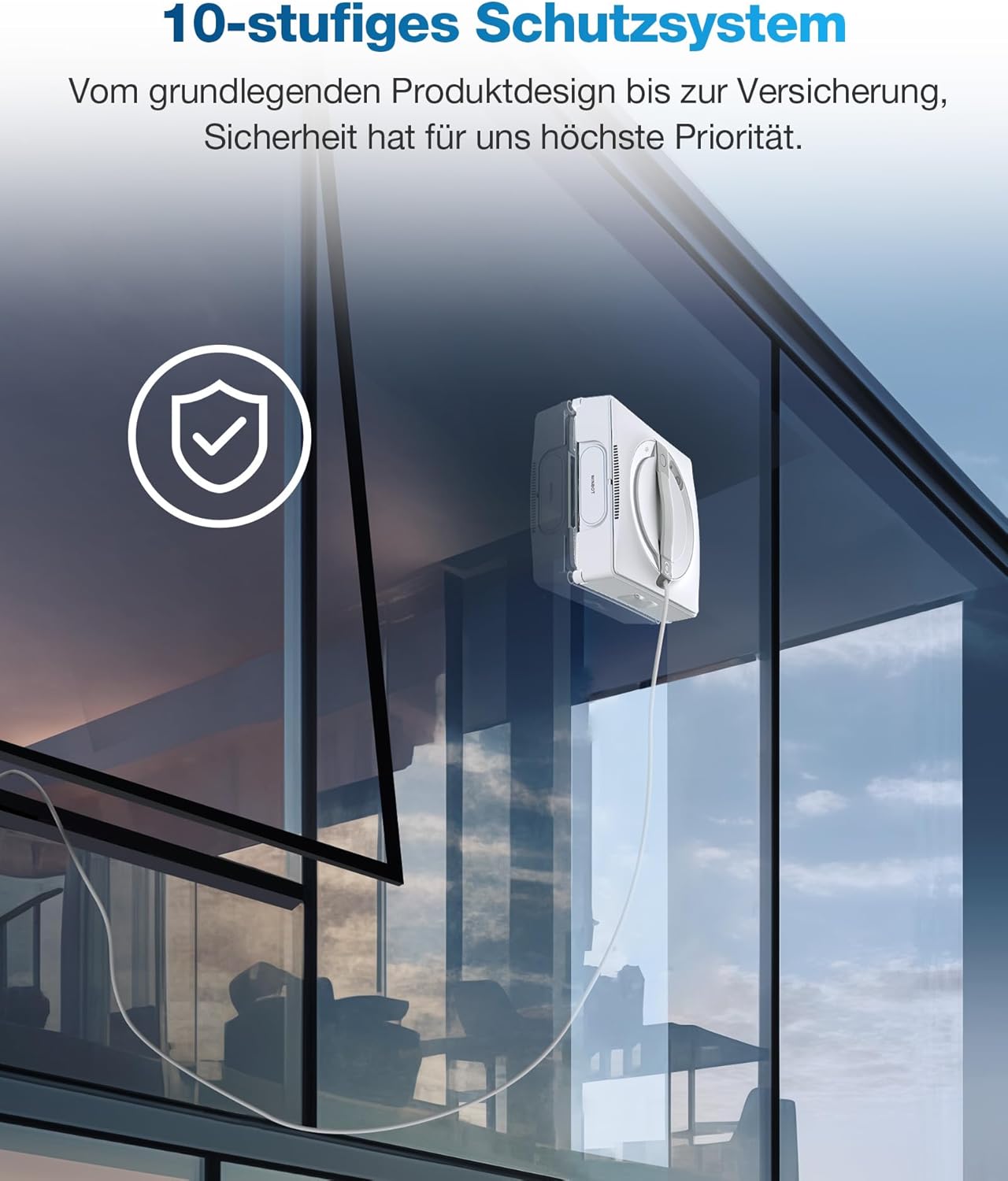 ECOVACS WINBOT W2 Omni Fensterputzroboter mit 6-in-1 Multifunktionsstation, integrierter 4500mAh Akku, Kantenreinigungsmodus, Weitwinkel-Sprühzerstäubungstechnologie, White