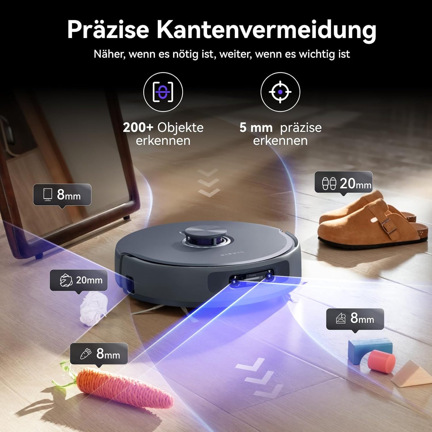 NARWAL Freo Z10 Ultra Saugroboter mit Wischfunktion, 18.000 Pa Saugleistung, dynamische Moppausdehnung, Tangle-Free System, intelligente Nass-Trocken-Reinigung, All-in-One-Basisstation