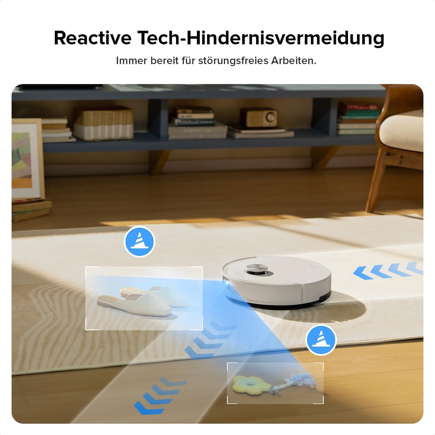 roborock Q10 S5 Saugroboter mit Wischfunktion, 10.000 Pa HyperForce Saugkraft, Dual Anti-Tangle System, Auto Lifting Mopping, Ideal für Tierhaare, Teppiche, Hartböden (Weiß)