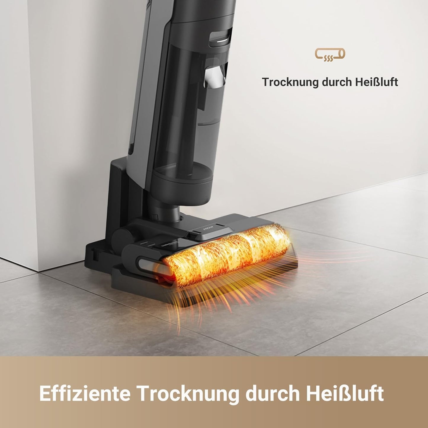 dreame H12 Pro Ultra Nass- und Trockensauger, Bürstenreinigung 60 °C, 30 Min. Heißlufttrocknung, Selbstreinigung mit festem Schaber, 16 kPa Saugkraft, Doppel-Kantenreinigung, intell. Erkenn. & Anpass