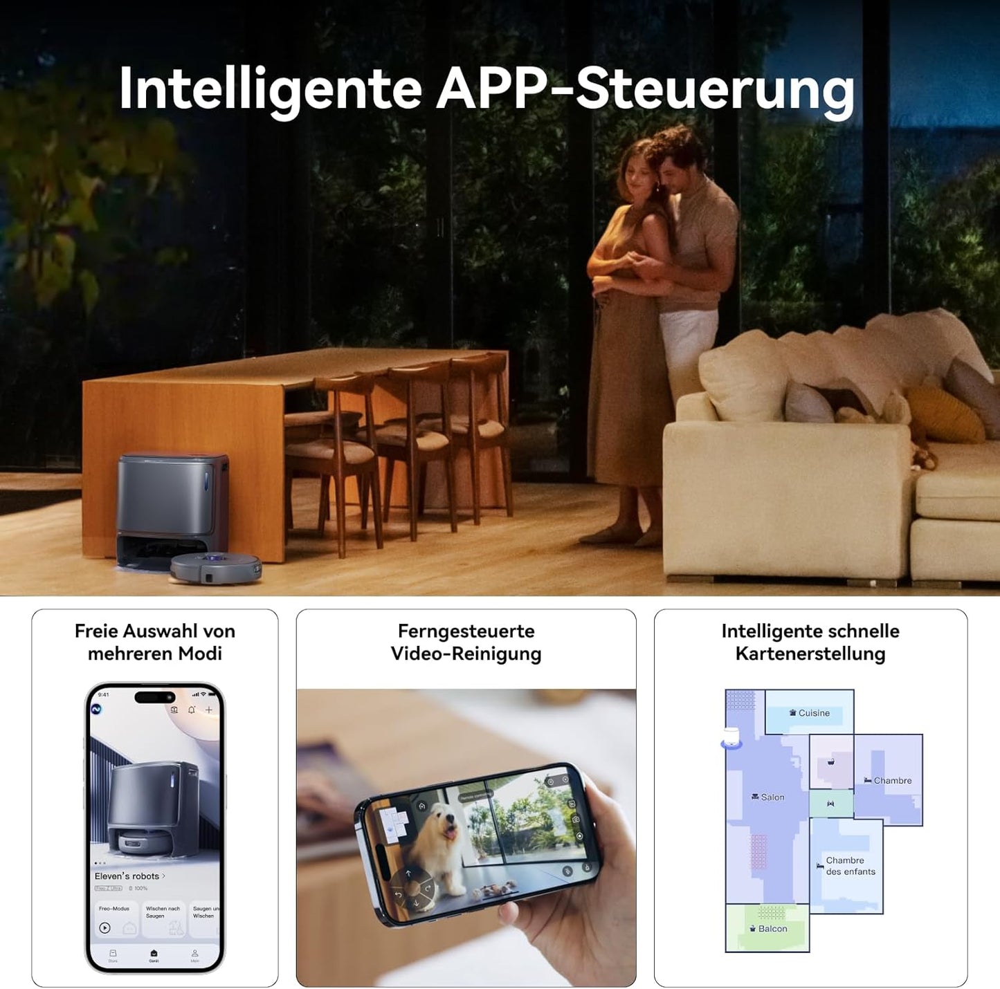 NARWAL Freo Z10 Ultra Saugroboter mit Wischfunktion, 18.000 Pa Saugleistung, dynamische Moppausdehnung, Tangle-Free System, intelligente Nass-Trocken-Reinigung, All-in-One-Basisstation