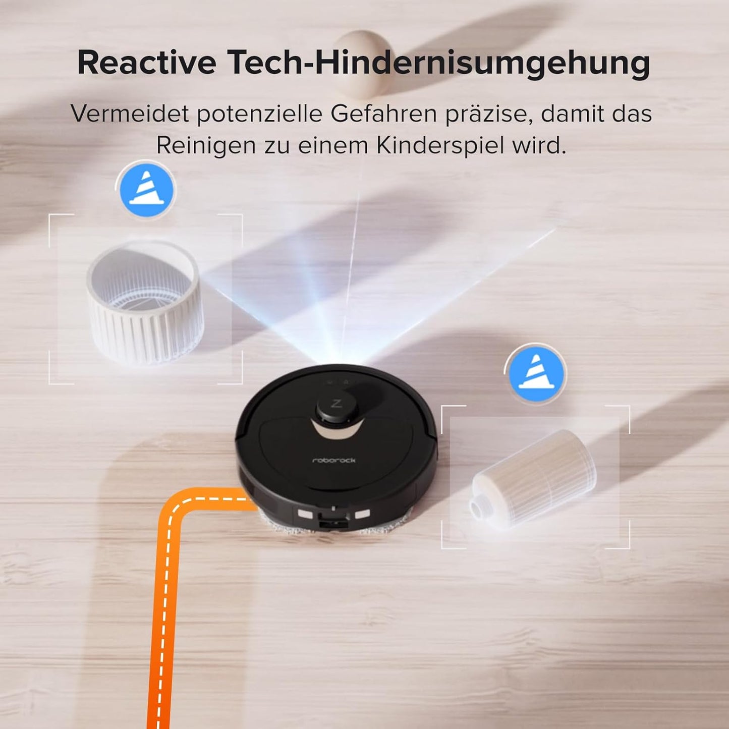 roborock Qrevo Serie Saugroboter mit Wischfunktion&Hebarem Wischmopp, 8000Pa Saugkraft(verbessert von Qrevo S), Anti-Verfilzungs-Seitenbürste, Hindernisvermeidung, All-in-One Dock, Schwarz(QV 35A)
