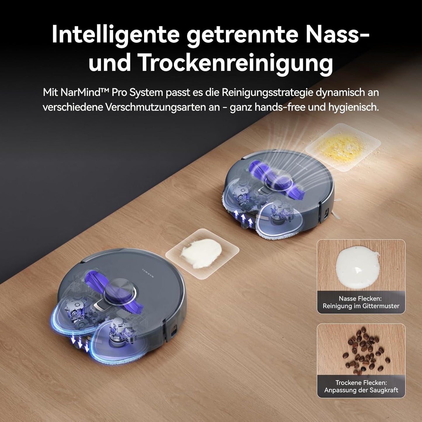 NARWAL Freo Z10 Ultra Saugroboter mit Wischfunktion, 18.000 Pa Saugleistung, dynamische Moppausdehnung, Tangle-Free System, intelligente Nass-Trocken-Reinigung, All-in-One-Basisstation